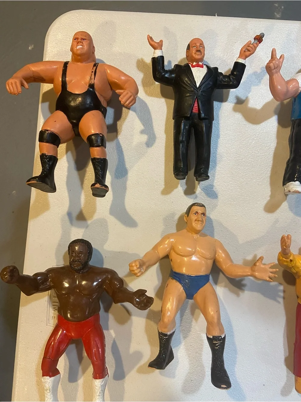 Retro-Inspired Wrestling Action Figure - Brown with Yellow Trunks
